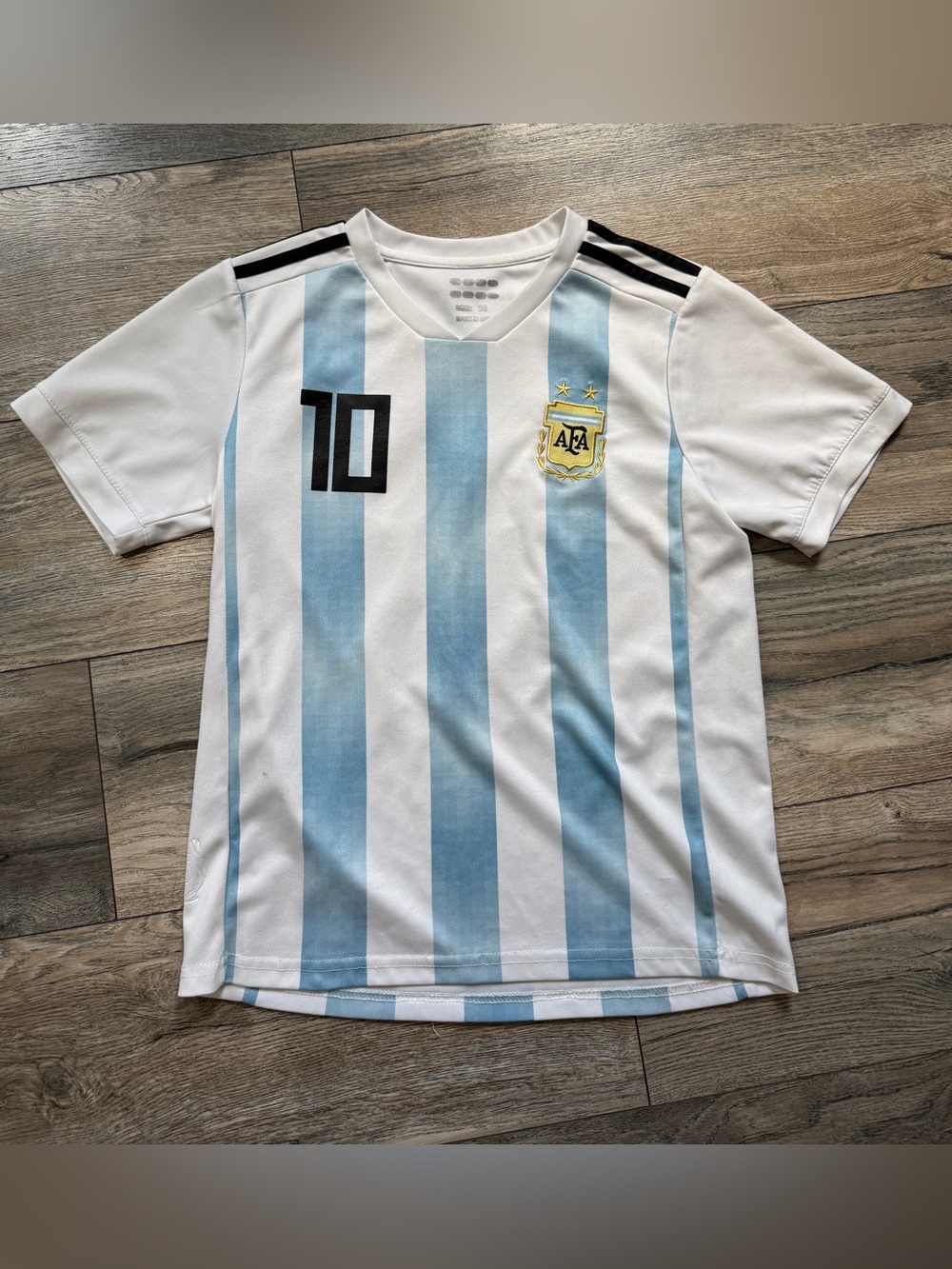 Messi Argentina National Team #10 Soccer Jersey - White & Sky Blue